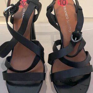 black sandals with heels and straps - 10M - new - Franco Sarto